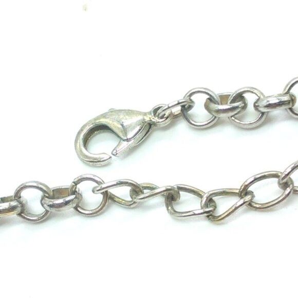 Peach Acrylic Statement Necklace Small Plastic Silver-tone Beads 22" - Picture 6 of 9